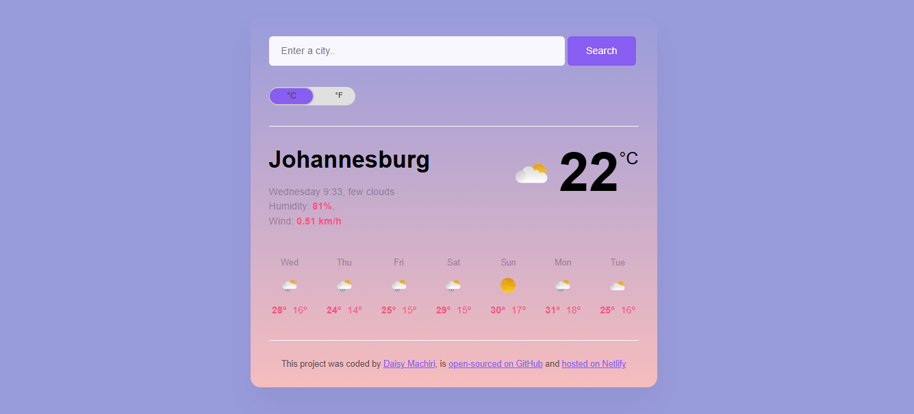 Project Image - React Weather App